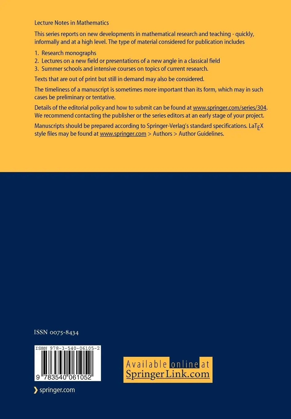 Rückseite: 9783540061052 | Homotopy Limits, Completions and Localizations | D. M. Kan (u. a.)