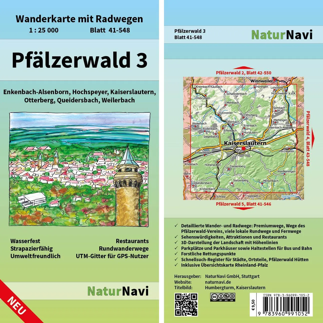 Cover: 9783960991052 | Pfälzerwald 3. Blatt 41-548, 1 : 25 000 | (Land-)Karte | 1 S. | 2019