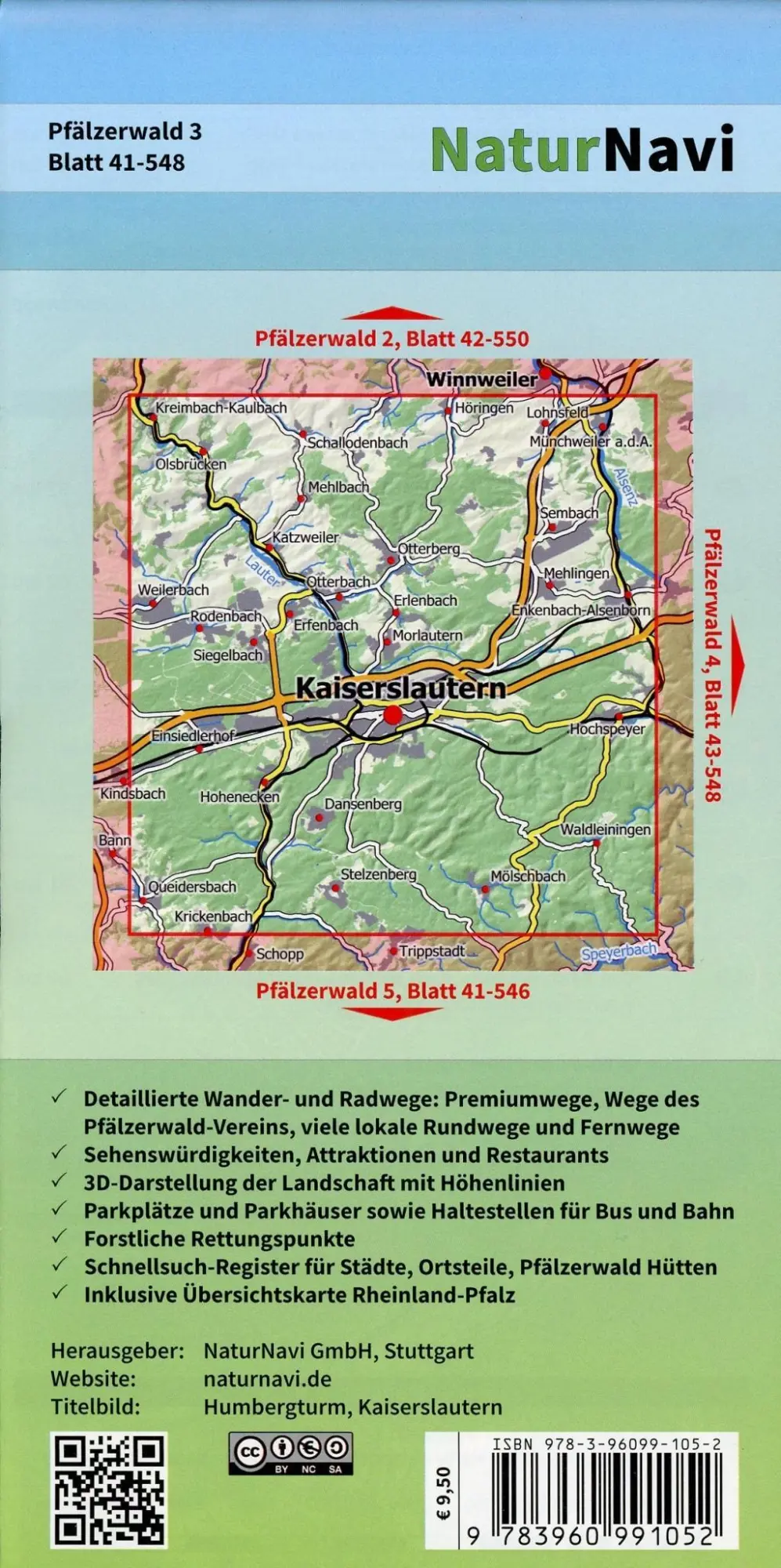 Bild: 9783960991052 | Pfälzerwald 3. Blatt 41-548, 1 : 25 000 | (Land-)Karte | 1 S. | 2019
