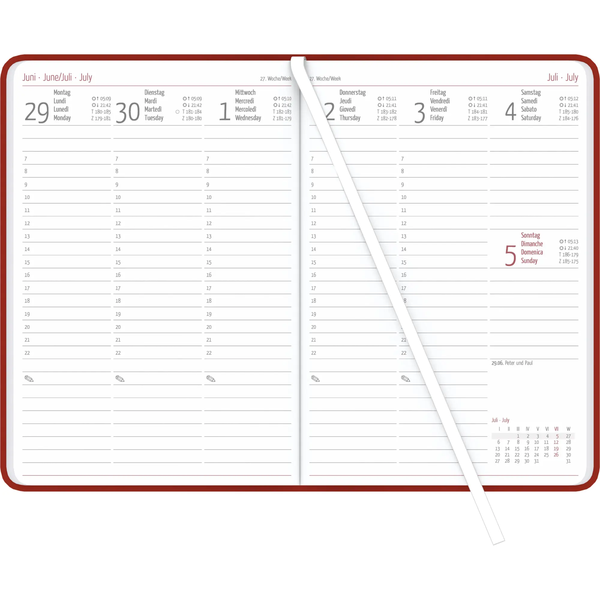 Bild: 4069095001152 | Wochenplaner Tucson rot 2026 - Büro-Kalender A5 - Cheftimer - red -...