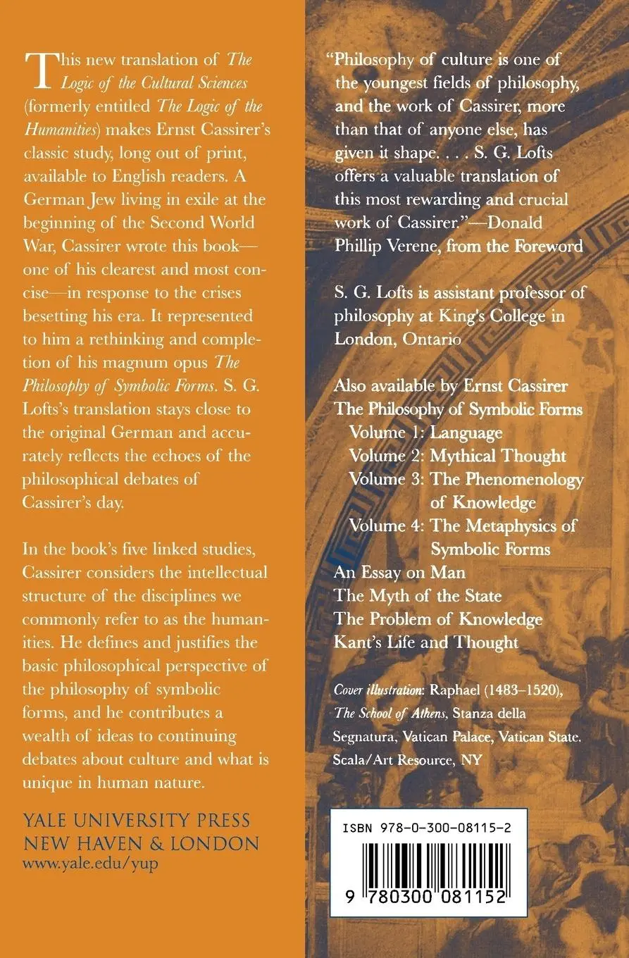 Rückseite: 9780300081152 | The Logic of the Cultural Sciences | Five Studies | Ernst Cassirer