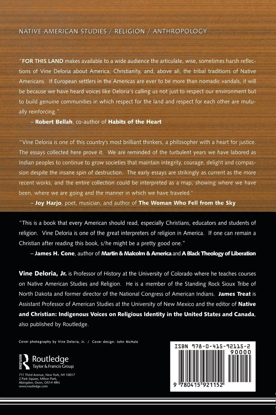 Rückseite: 9780415921152 | For This Land | Writings on Religion in America | Vine Deloria Jr.