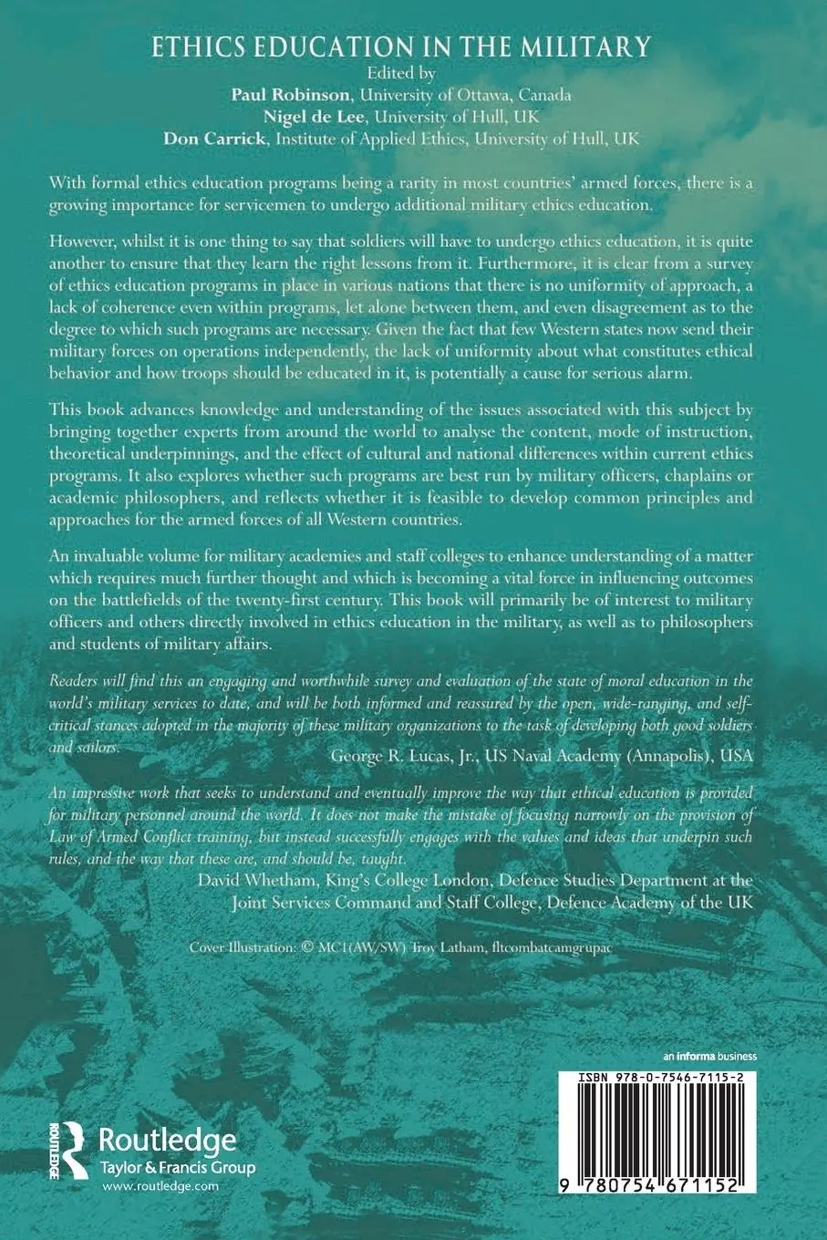 Rückseite: 9780754671152 | Ethics Education in the Military | Nigel De Lee | Taschenbuch | 2008