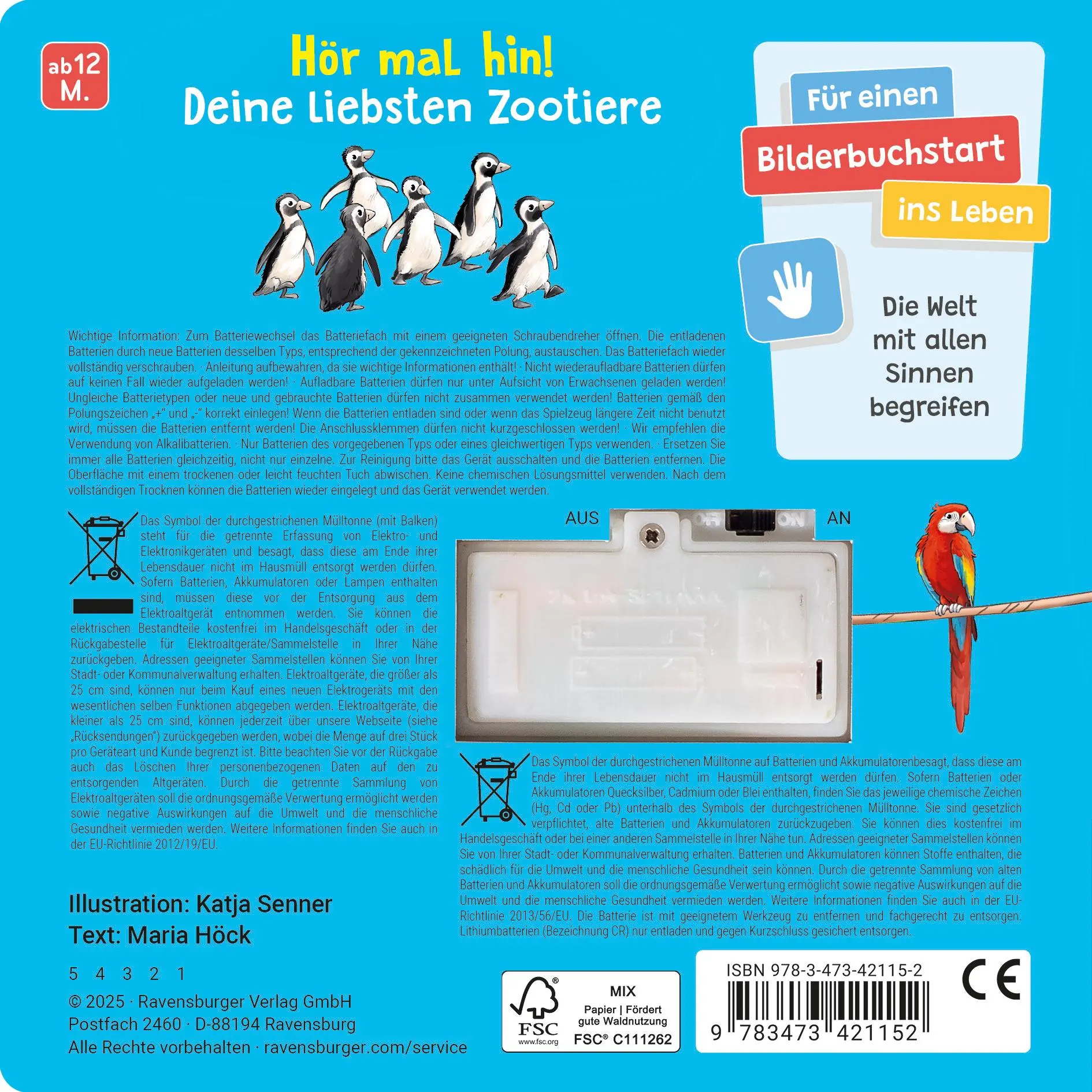 Rückseite: 9783473421152 | Hör mal hin - Wer brüllt hier? Im Zoo | Maria Höck | Buch | 12 S.