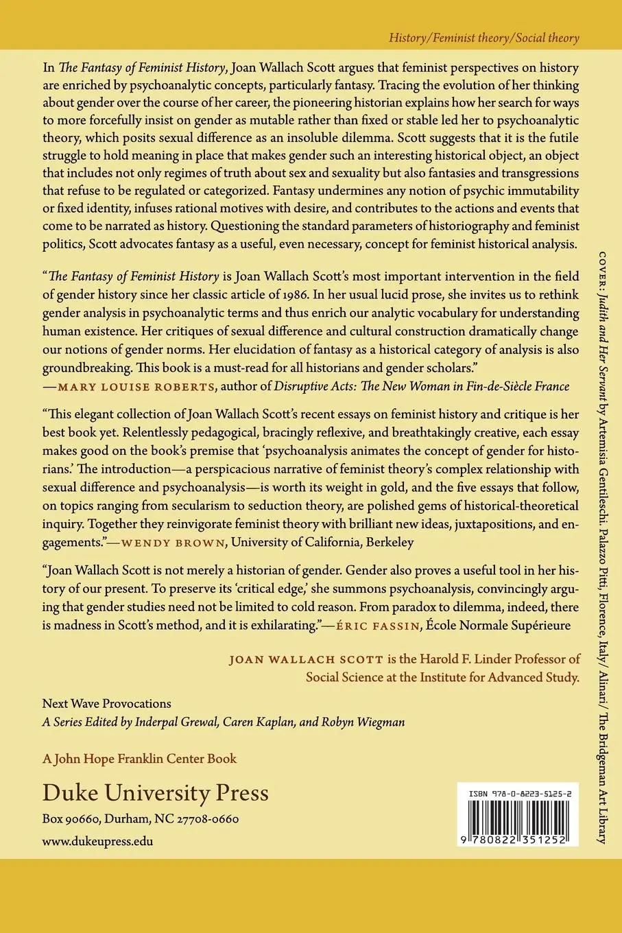 Rückseite: 9780822351252 | The Fantasy of Feminist History | Joan Wallach Scott | Taschenbuch