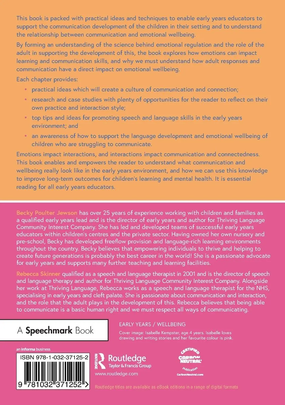 Rückseite: 9781032371252 | Speech, Language and Communication for Healthy Little Minds | Buch