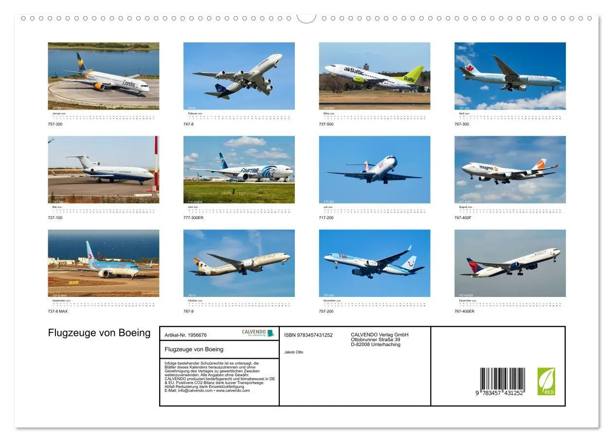 Bild: 9783457431252 | Flugzeuge von Boeing (hochwertiger Premium Wandkalender 2026 DIN A2...