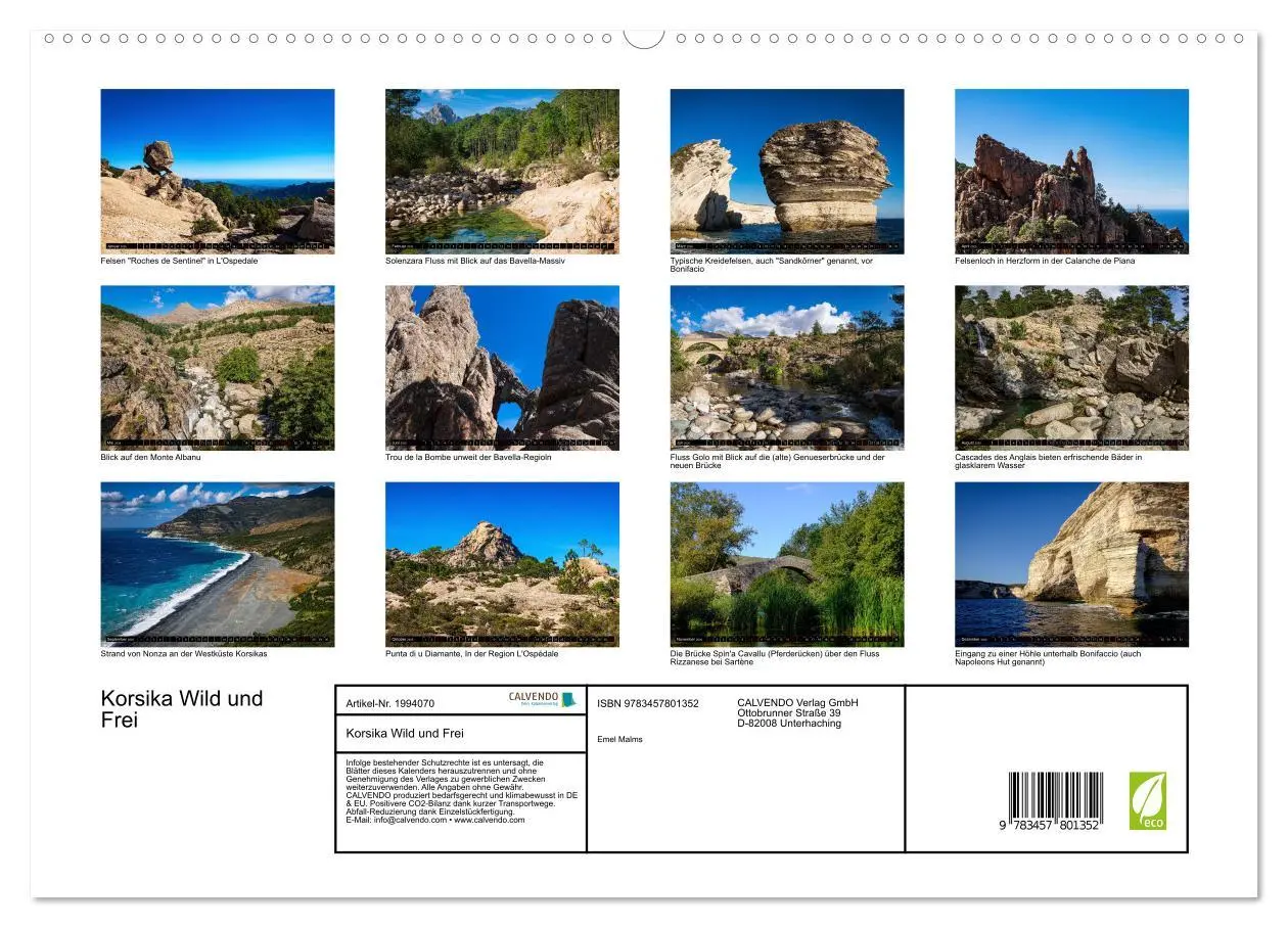 Bild: 9783457801352 | Korsika Wild und Frei (Wandkalender 2026 DIN A2 quer), CALVENDO...