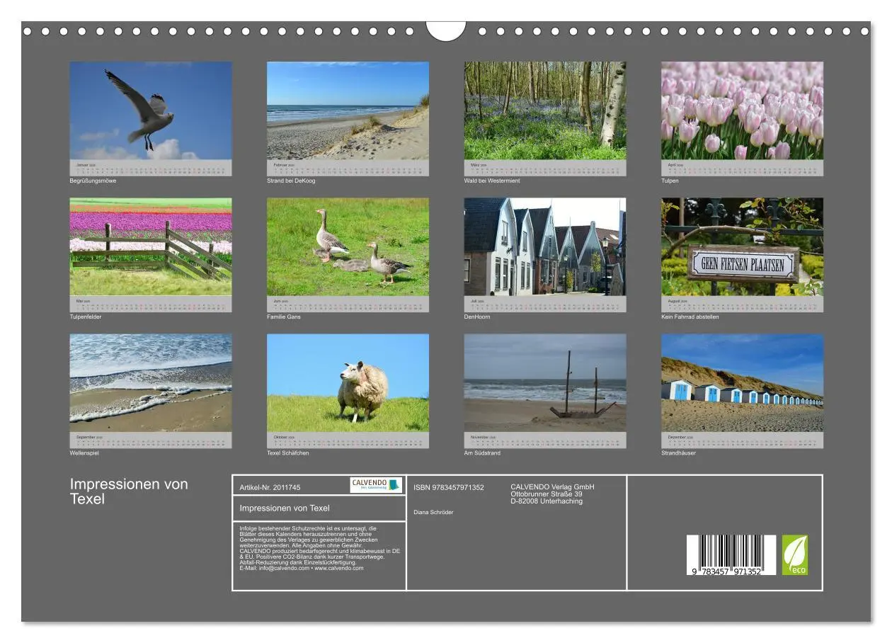 Bild: 9783457971352 | Impressionen von Texel (Wandkalender 2026 DIN A3 quer), CALVENDO...