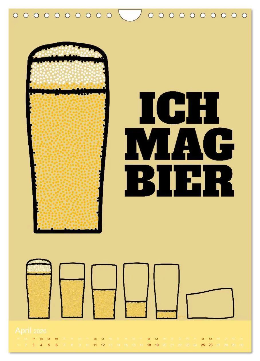 Bild: 9783516371352 | BIER Wandkalender -Trinken mit Stil (Wandkalender 2026 DIN A4...