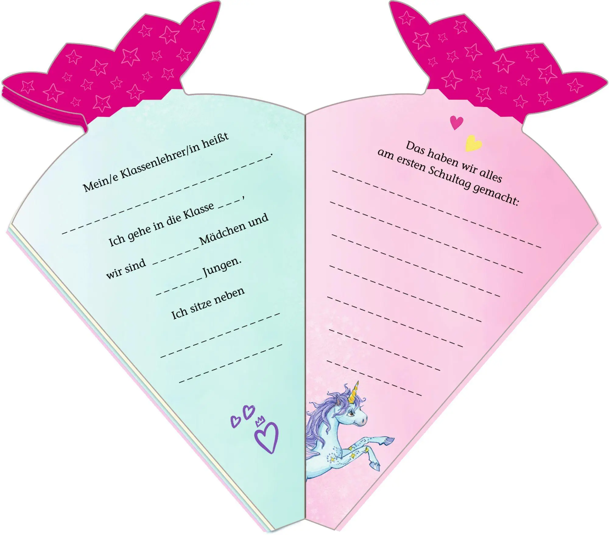 Bild: 4050003971452 | Mini-Schultütenbuch - Hurra, endlich Schulkind! | Einhorn Paradies
