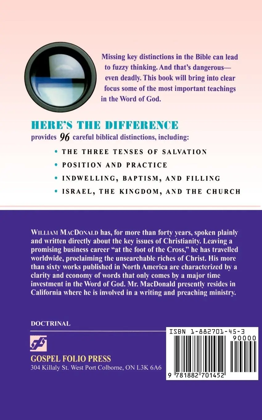 Rückseite: 9781882701452 | Here's the Difference | William Macdonald | Taschenbuch | Englisch