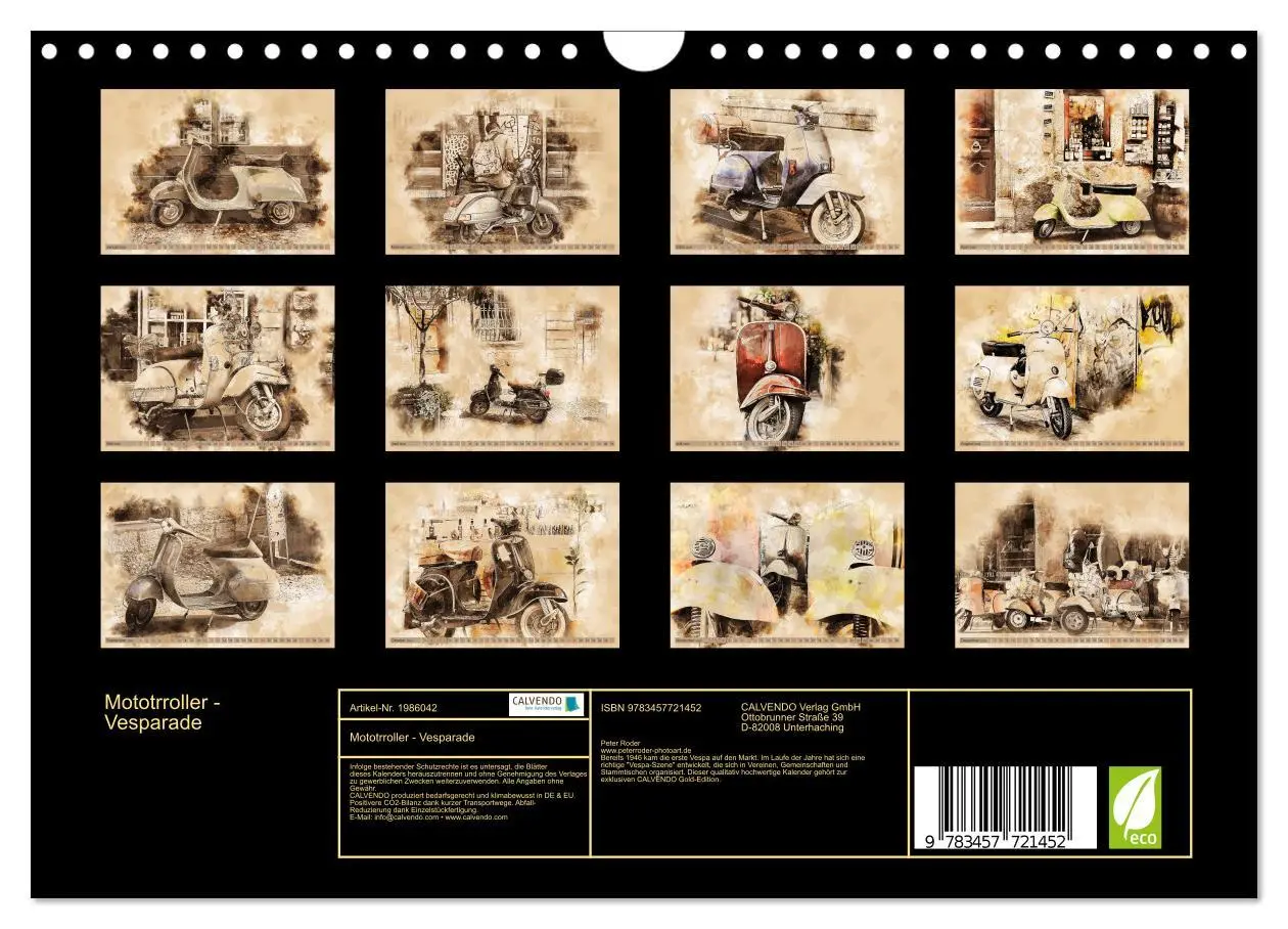 Bild: 9783457721452 | Mototrroller - Vesparade (Wandkalender 2026 DIN A4 quer), CALVENDO...