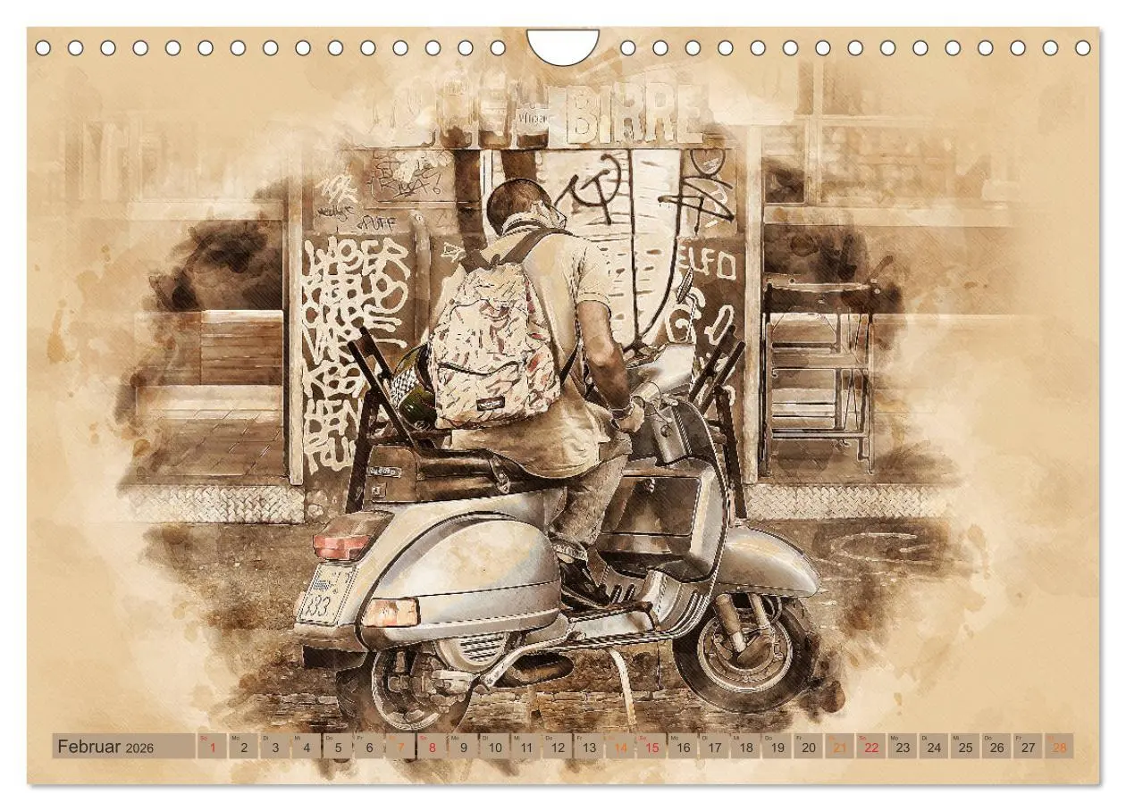Bild: 9783457721452 | Mototrroller - Vesparade (Wandkalender 2026 DIN A4 quer), CALVENDO...
