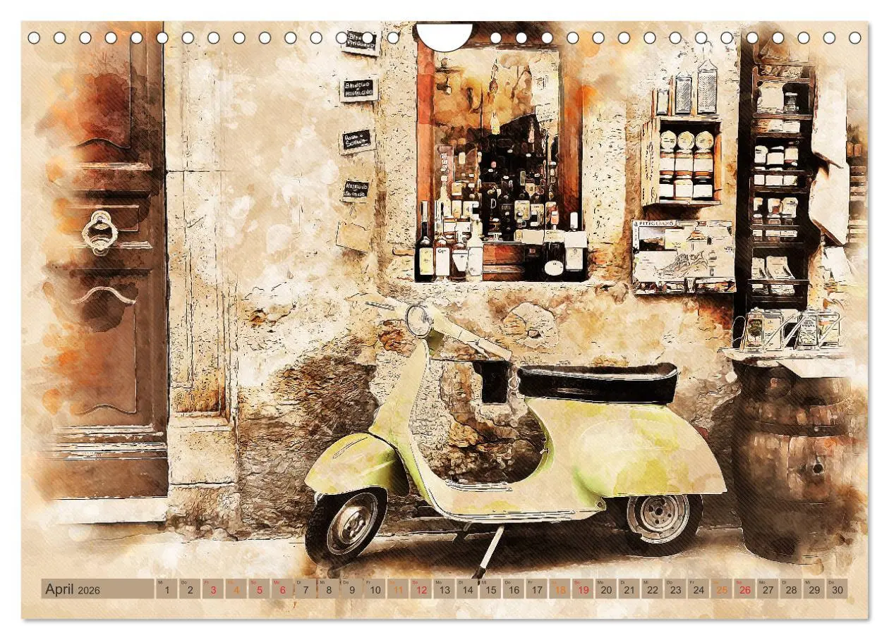 Bild: 9783457721452 | Mototrroller - Vesparade (Wandkalender 2026 DIN A4 quer), CALVENDO...