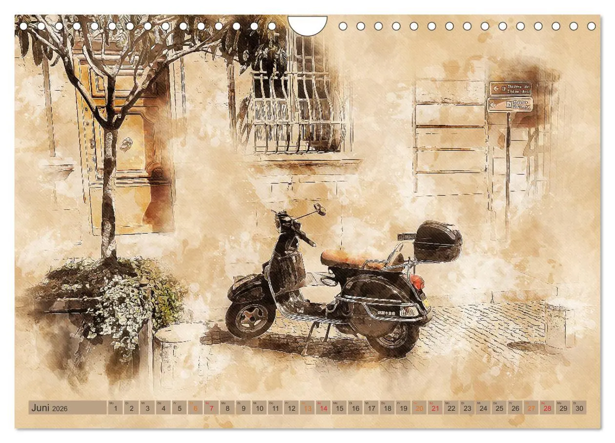 Bild: 9783457721452 | Mototrroller - Vesparade (Wandkalender 2026 DIN A4 quer), CALVENDO...