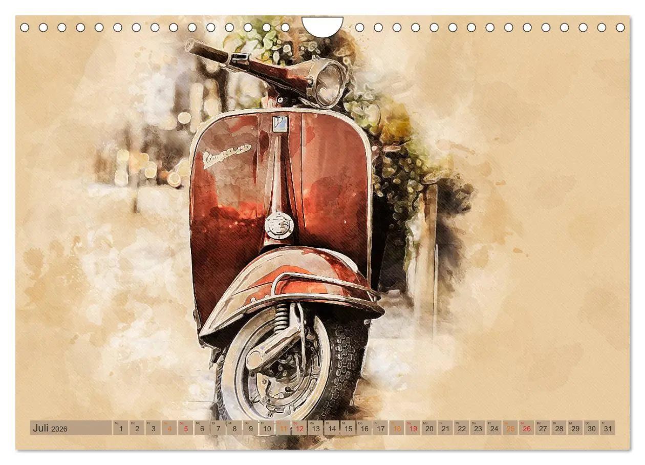 Bild: 9783457721452 | Mototrroller - Vesparade (Wandkalender 2026 DIN A4 quer), CALVENDO...
