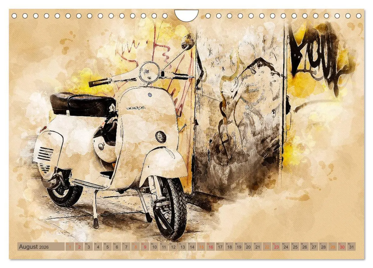 Bild: 9783457721452 | Mototrroller - Vesparade (Wandkalender 2026 DIN A4 quer), CALVENDO...
