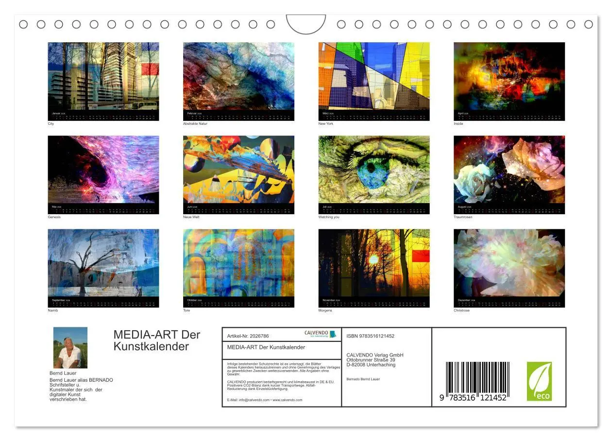 Bild: 9783516121452 | MEDIA-ART Der Kunstkalender (Wandkalender 2026 DIN A4 quer),...