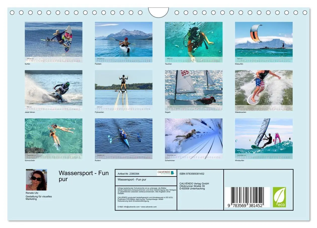 Bild: 9783569381452 | Wassersport - Fun pur (Wandkalender 2027 DIN A4 quer), CALVENDO...