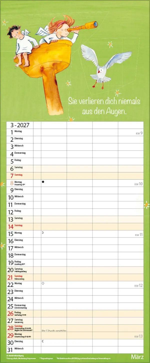 Bild: 9783819301452 | Familientimer Schutzengel 2027 | Verlag Korsch | Kalender | 14 S.