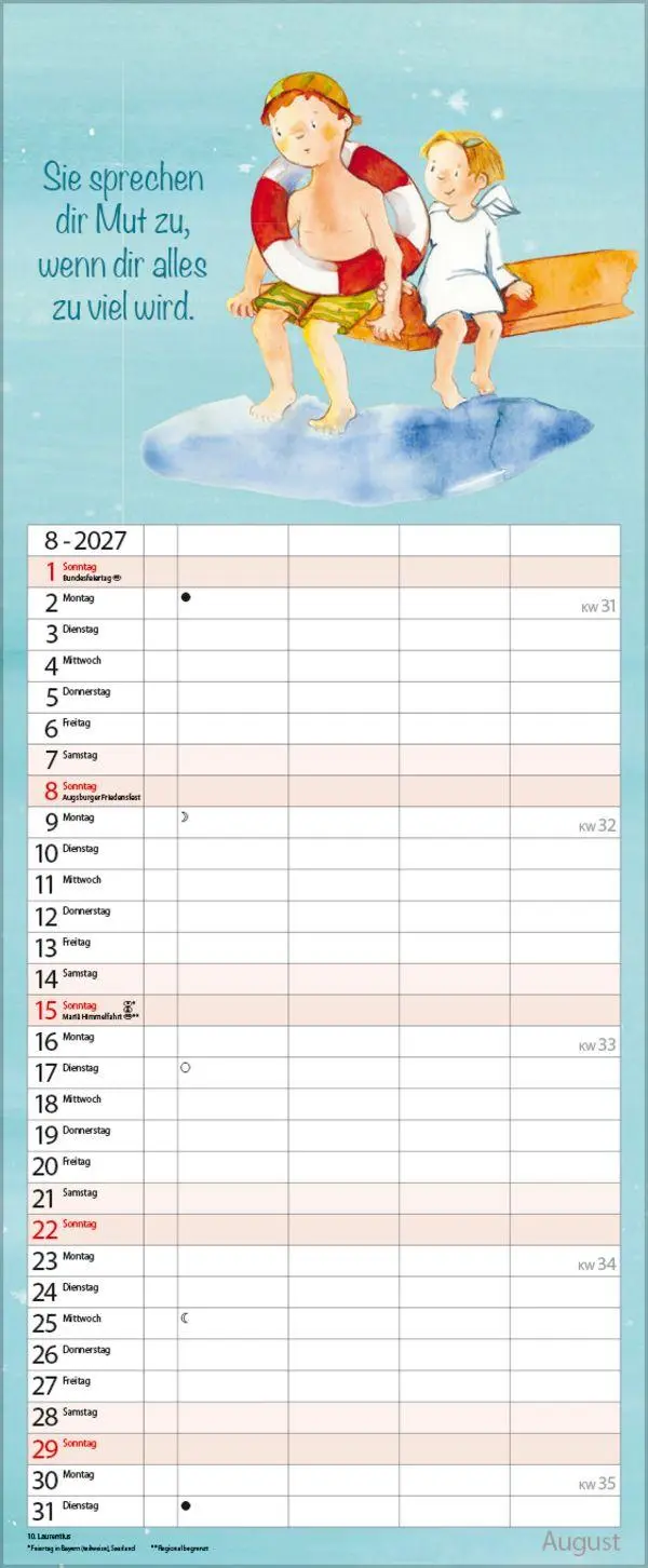 Bild: 9783819301452 | Familientimer Schutzengel 2027 | Verlag Korsch | Kalender | 14 S.