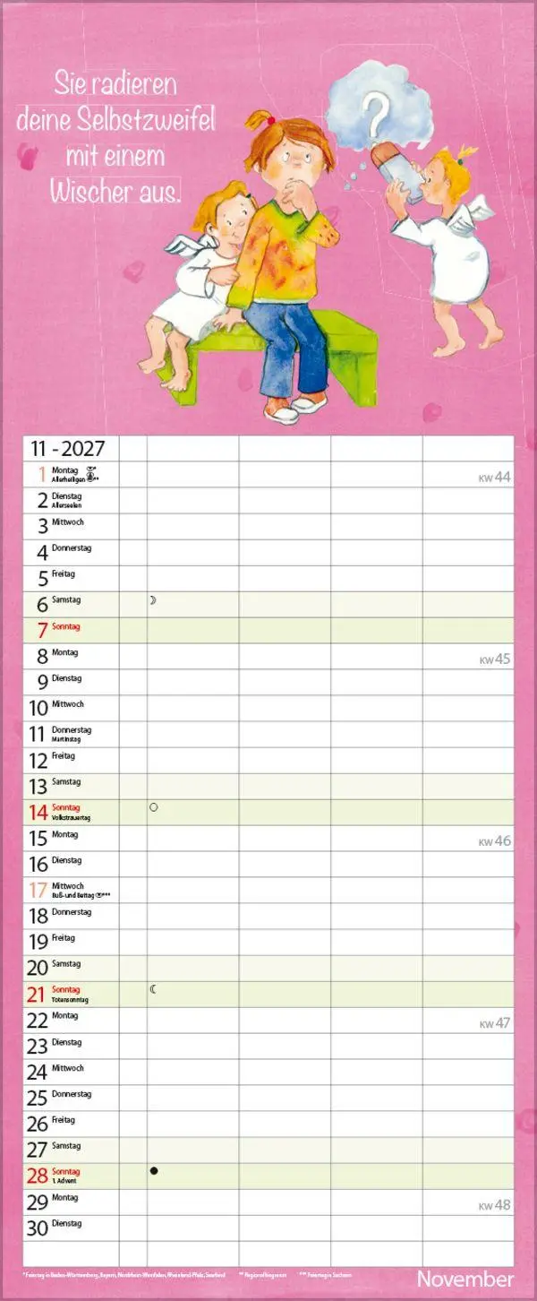 Bild: 9783819301452 | Familientimer Schutzengel 2027 | Verlag Korsch | Kalender | 14 S.
