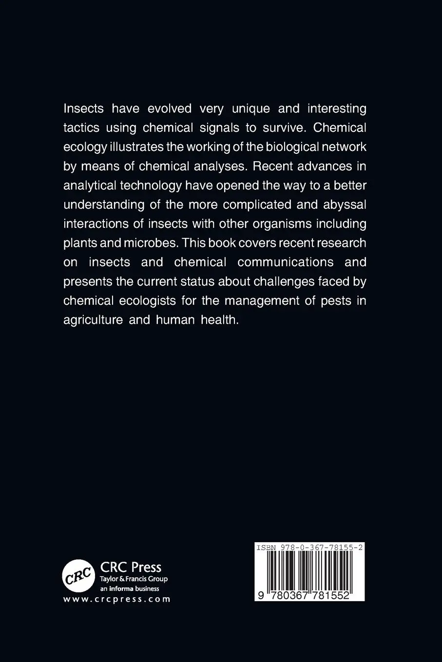 Rückseite: 9780367781552 | Chemical Ecology of Insects | Jun Tabata | Taschenbuch | Englisch