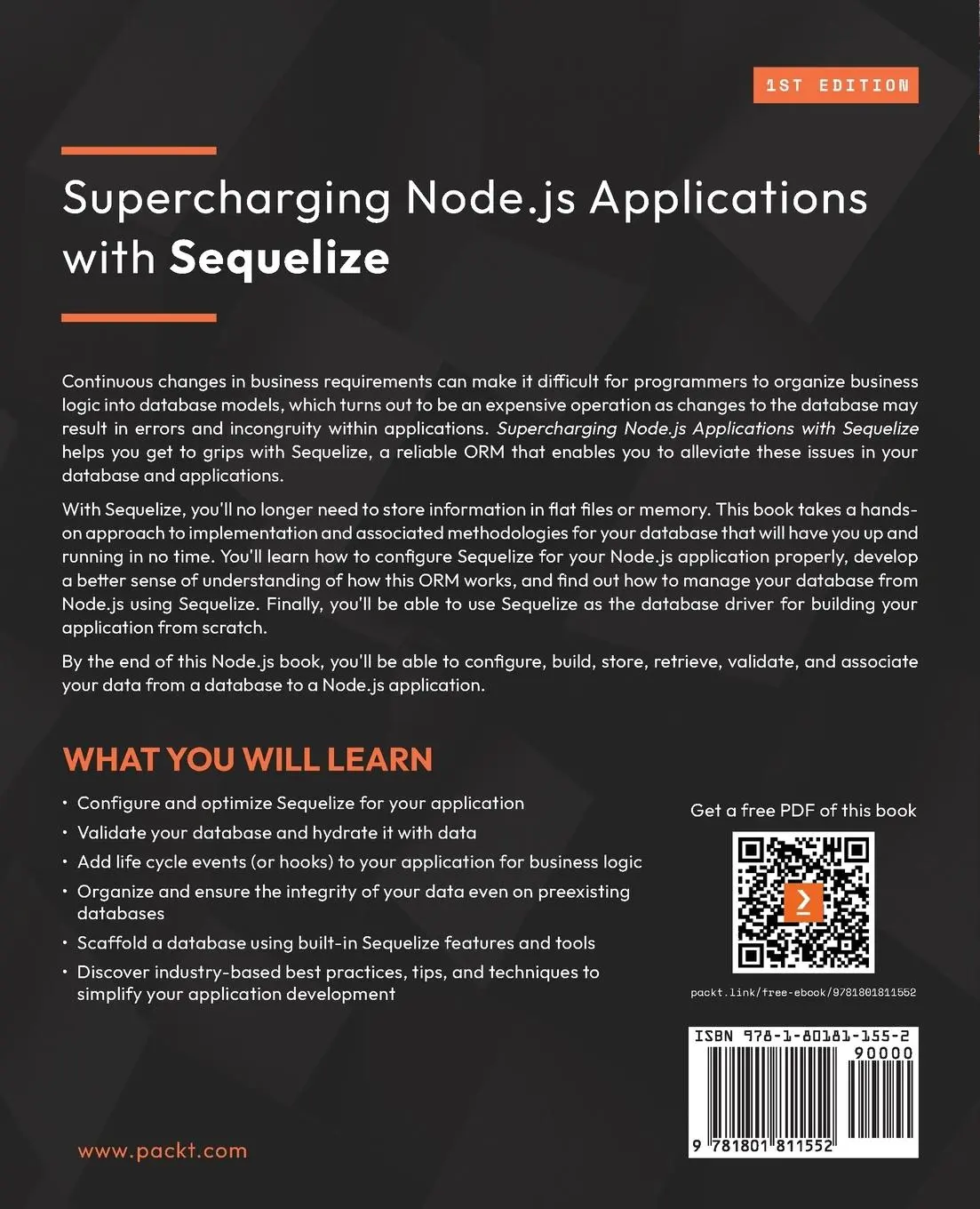 Rückseite: 9781801811552 | Supercharging Node.js Applications with Sequelize | Daniel Durante