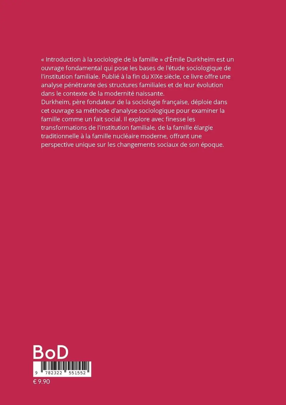 Rückseite: 9782322551552 | Introduction à la sociologie de la famille | Émile Durkheim | Buch