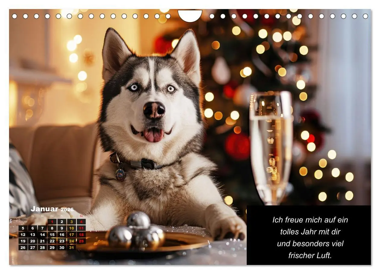 Bild: 9783457331552 | Der tierisch lustige Husky Kalender (Wandkalender 2026 DIN A4...