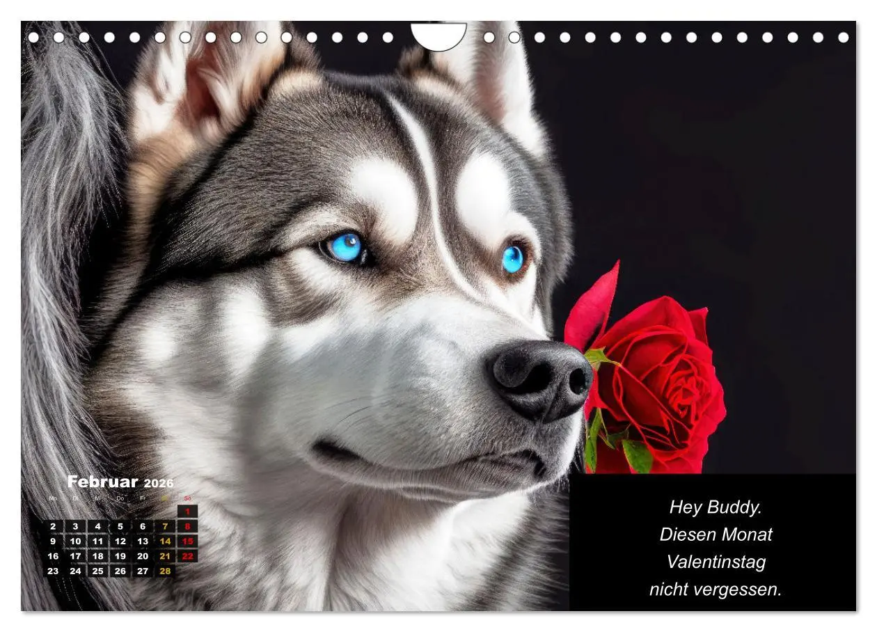 Bild: 9783457331552 | Der tierisch lustige Husky Kalender (Wandkalender 2026 DIN A4...