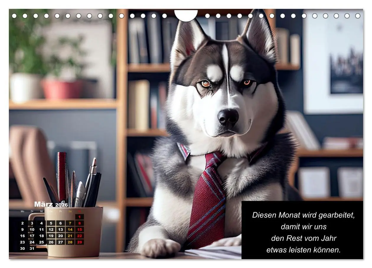 Bild: 9783457331552 | Der tierisch lustige Husky Kalender (Wandkalender 2026 DIN A4...