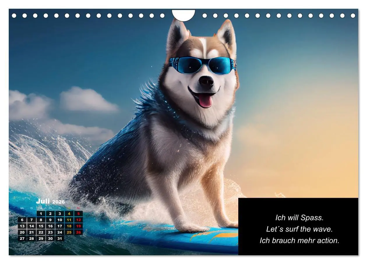 Bild: 9783457331552 | Der tierisch lustige Husky Kalender (Wandkalender 2026 DIN A4...