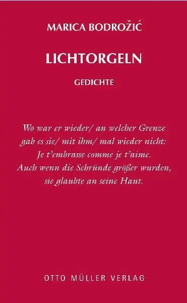 Cover: 9783701311552 | Lichtorgeln | Gedichte | Marica Bodrozic | Buch | 110 S. | Deutsch