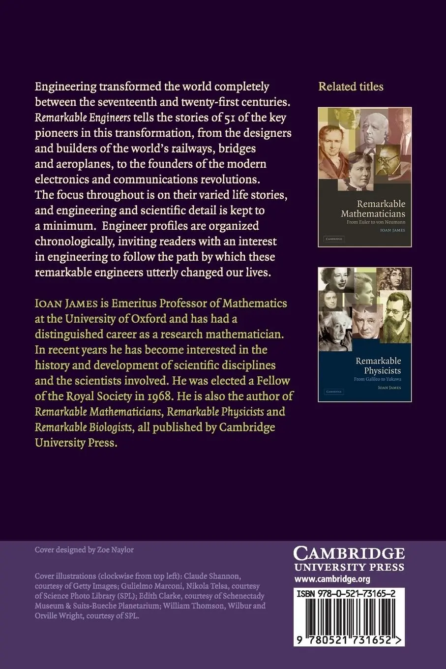 Rückseite: 9780521731652 | Remarkable Engineers | Ioan James | Taschenbuch | Englisch | 2018