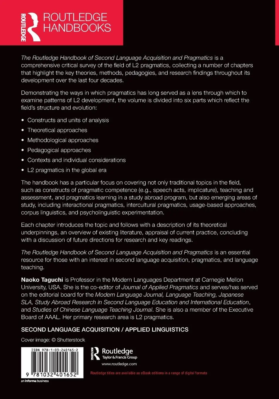 Rückseite: 9781032401652 | The Routledge Handbook of Second Language Acquisition and Pragmatics