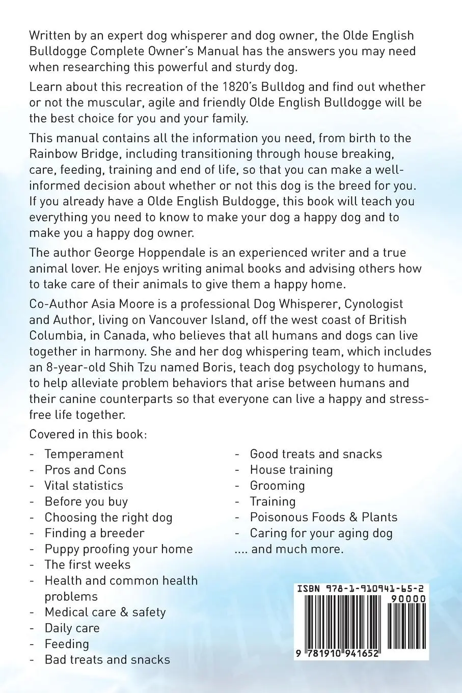 Rückseite: 9781910941652 | Olde English Bulldogge. Olde English Buldogge Dog Complete Owners...