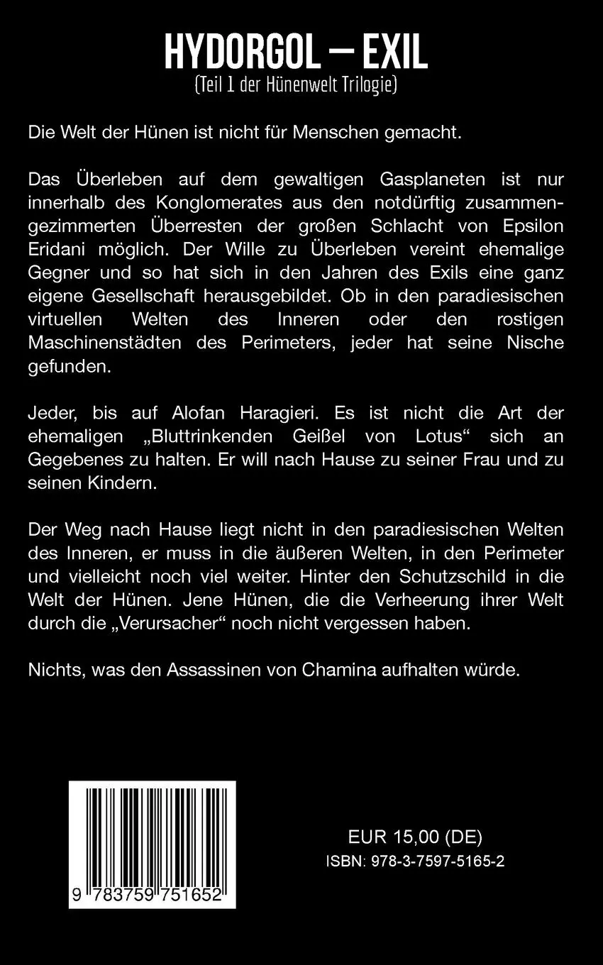 Rückseite: 9783759751652 | Hydorgol - Exil | Teil 1 der Hünenwelt Trilogie | Markus Gersting