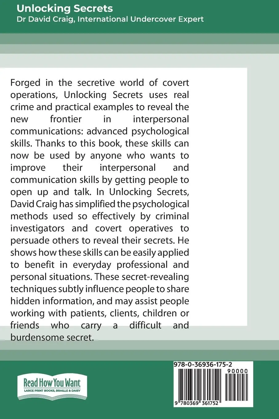 Rückseite: 9780369361752 | Unlocking Secrets | David Craig | Taschenbuch | Englisch | 2016