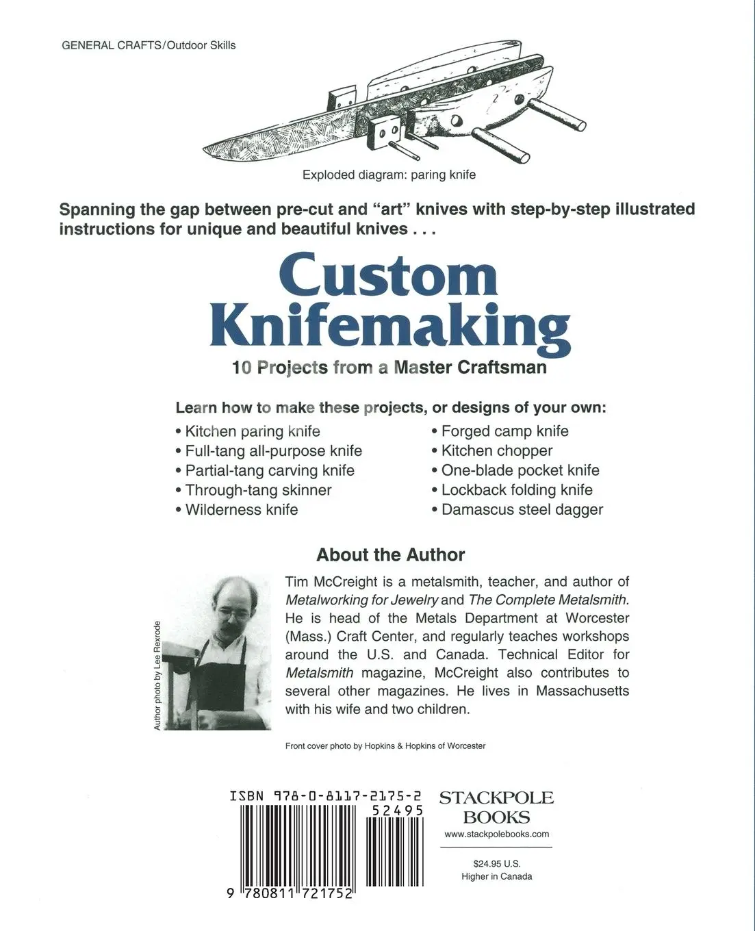 Rückseite: 9780811721752 | Custom Knifemaking | Tim Mccreight | Taschenbuch | Gebunden | Englisch
