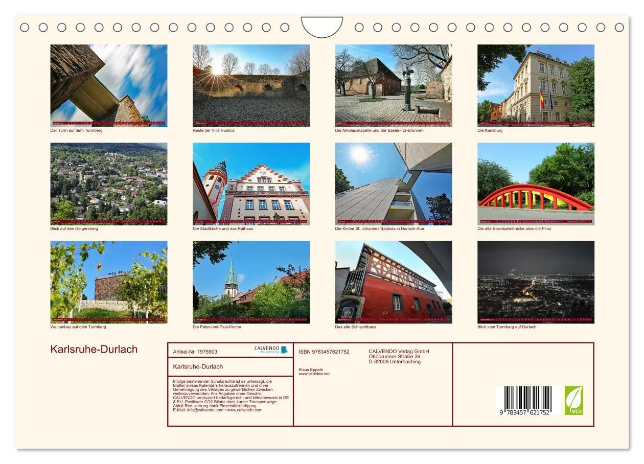 Bild: 9783457621752 | Karlsruhe-Durlach (Wandkalender 2026 DIN A4 quer), CALVENDO...