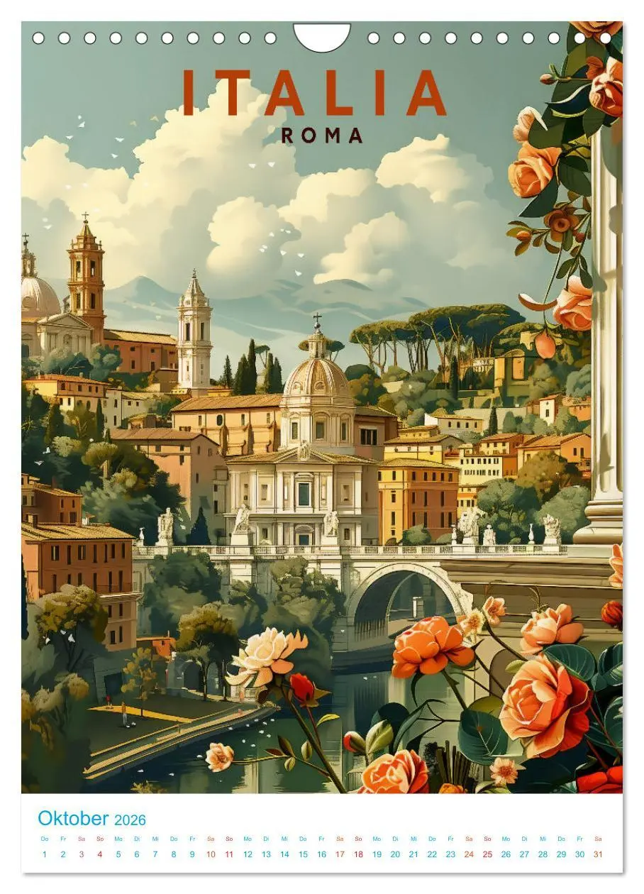 Bild: 9783516261752 | Italien - Old School Poster Style (Wandkalender 2026 DIN A4 hoch),...