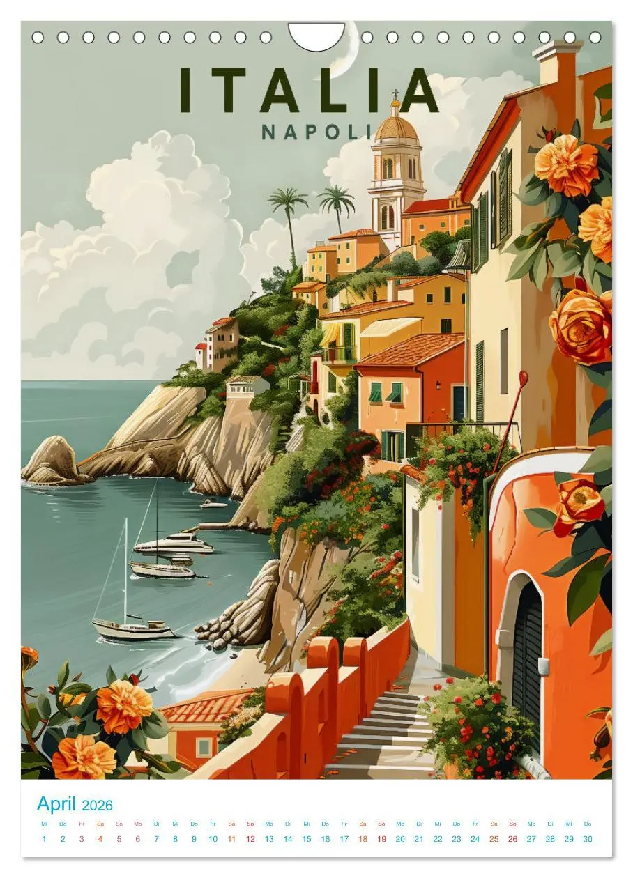 Bild: 9783516261752 | Italien - Old School Poster Style (Wandkalender 2026 DIN A4 hoch),...