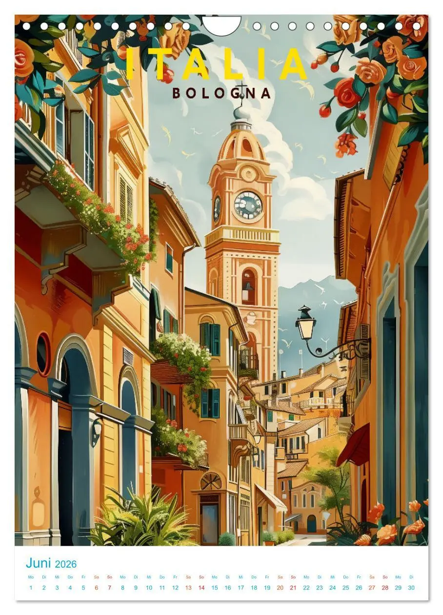 Bild: 9783516261752 | Italien - Old School Poster Style (Wandkalender 2026 DIN A4 hoch),...