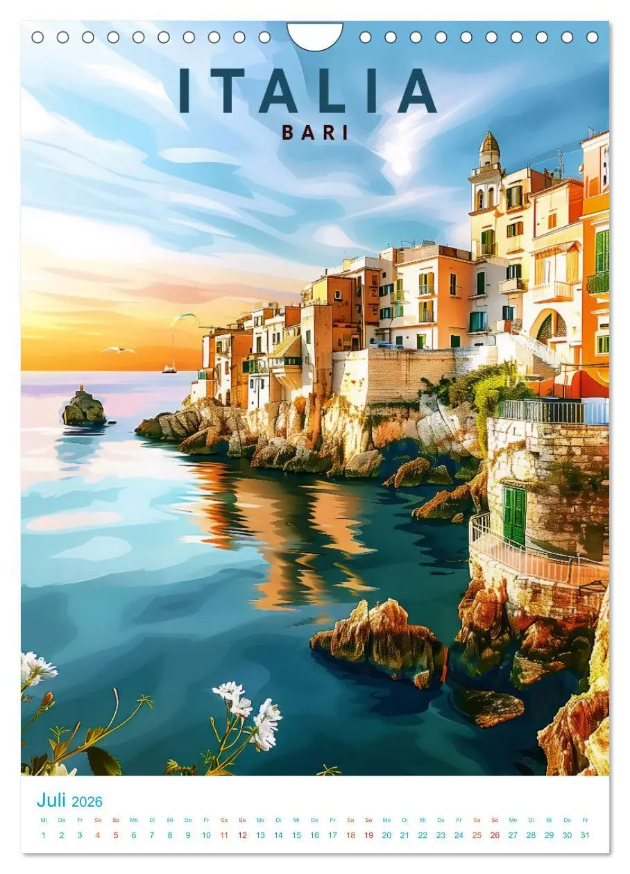 Bild: 9783516261752 | Italien - Old School Poster Style (Wandkalender 2026 DIN A4 hoch),...
