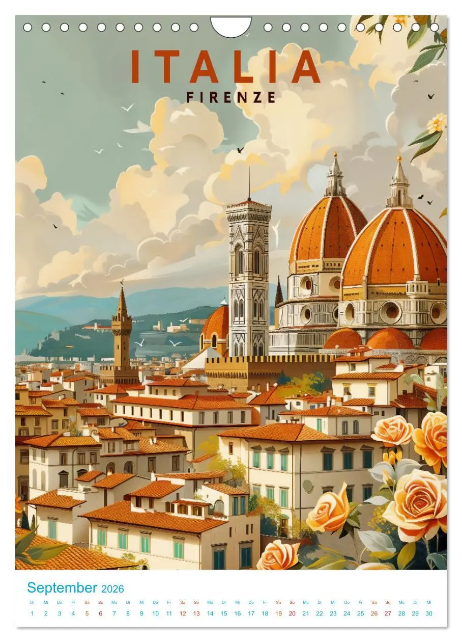 Bild: 9783516261752 | Italien - Old School Poster Style (Wandkalender 2026 DIN A4 hoch),...