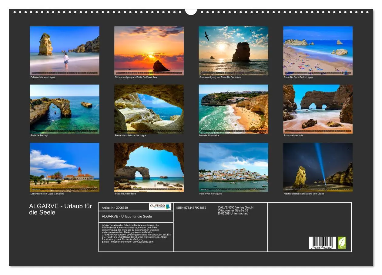 Bild: 9783457921852 | ALGARVE - Urlaub für die Seele (Wandkalender 2026 DIN A2 quer),...