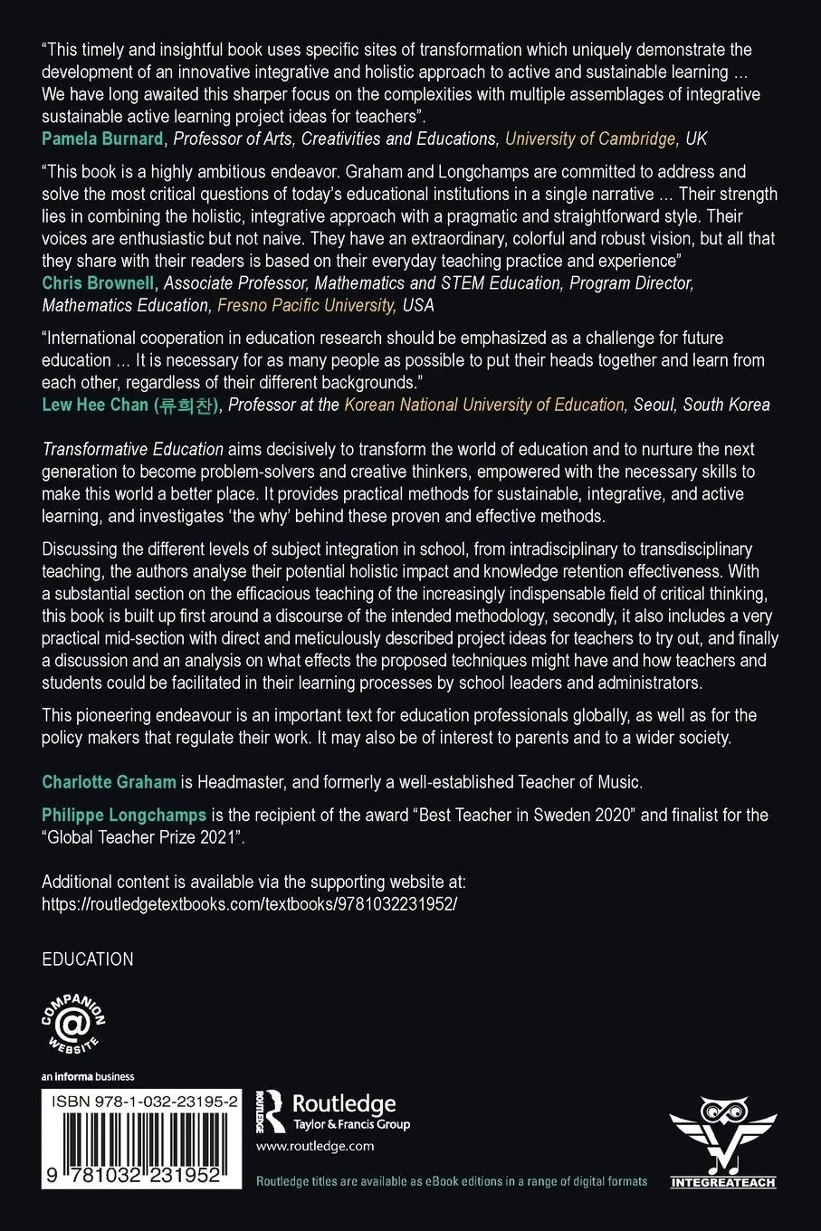 Rückseite: 9781032231952 | Transformative Education | Charlotte Graham (u. a.) | Taschenbuch
