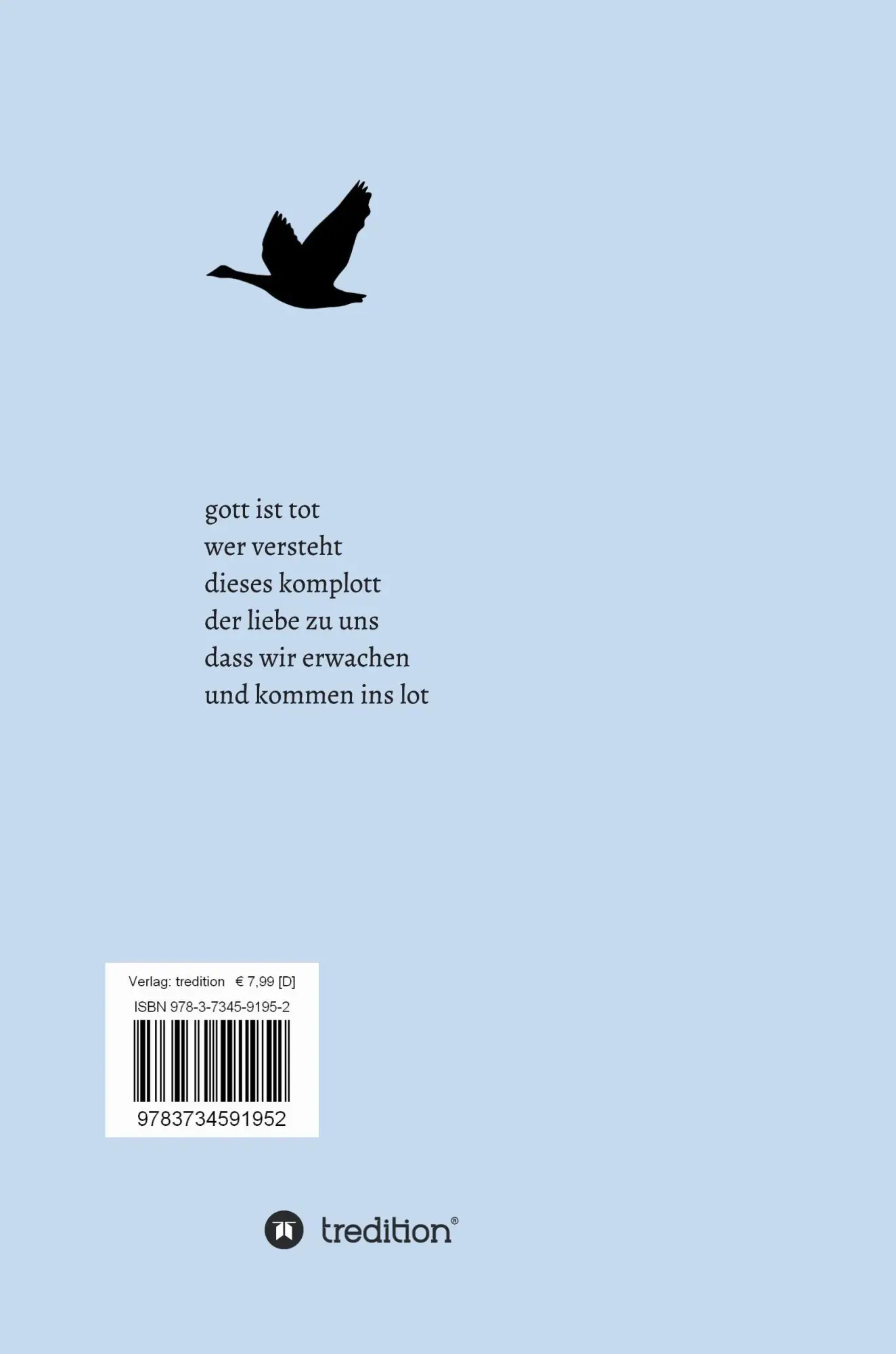Rückseite: 9783734591952 | komplott der liebe | Gedichte | Werner Krotz | Taschenbuch | 116 S.